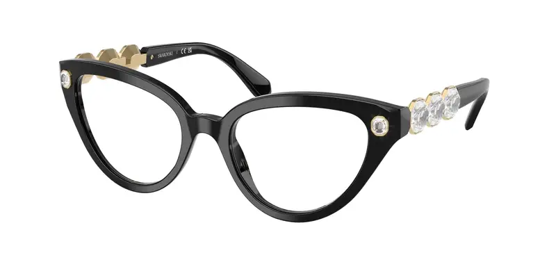 Swarovski Donna SK2028  1001 Montature da vista Acetato Nero Trasparente Cat Eye Normale