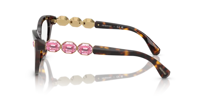 Swarovski Donna SK2028 1002 Montature da vista Acetato Tartaruga Trasparente Cat Eye Normale miniatura 3