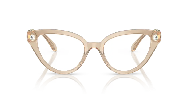 Swarovski Donna SK2028 1066 Montature da vista Acetato Beige Trasparente Cat Eye Normale miniatura 2