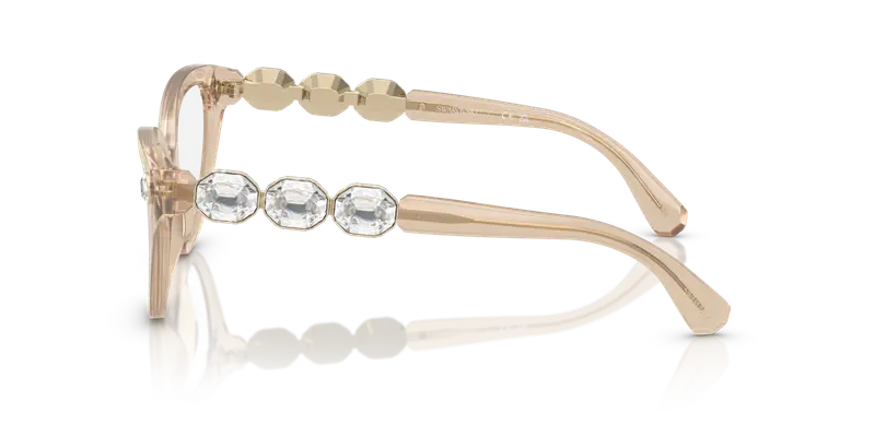 Swarovski Donna SK2028 1066 Montature da vista Acetato Beige Trasparente Cat Eye Normale miniatura 3