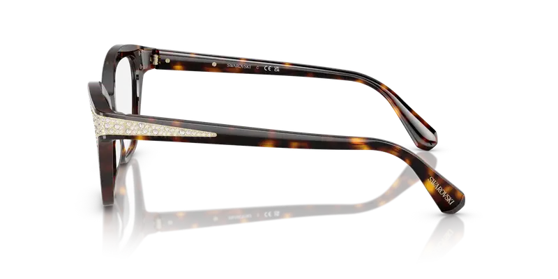 Swarovski Donna SK2029 1002 Montature da vista Acetato Marrone Trasparente Cat Eye Normale miniatura 3