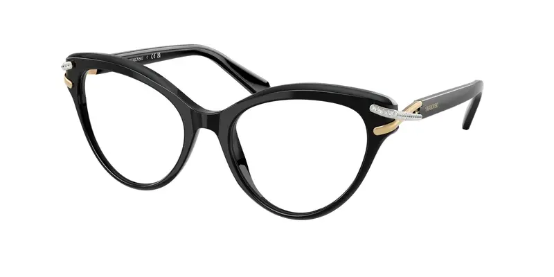 Swarovski Donna SK2030  1001 Montature da vista Acetato Nero Trasparente Cat Eye Normale