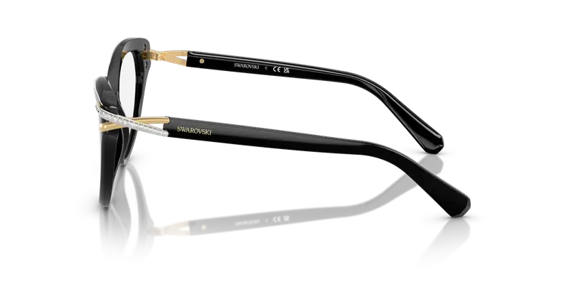 Swarovski Donna SK2030 1001 Montature da vista Acetato Nero Trasparente Cat Eye Normale miniatura 3