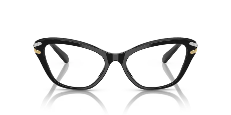 Swarovski Donna SK2031 1001 Montature da vista Acetato Nero Trasparente Cat Eye Normale miniatura 2