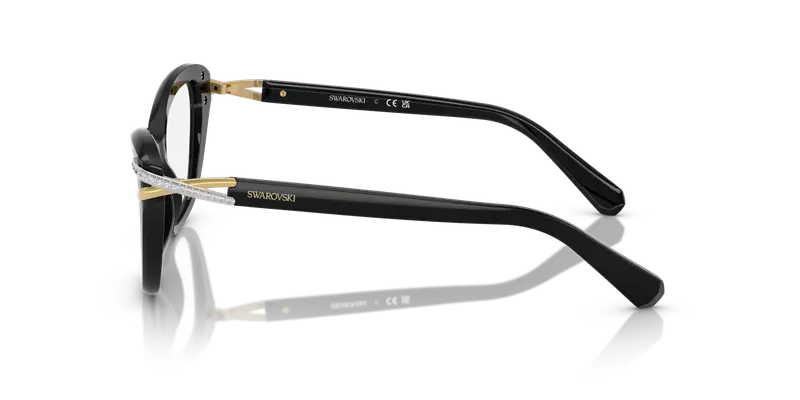 Swarovski Donna SK2031 1001 Montature da vista Acetato Nero Trasparente Cat Eye Normale miniatura 3