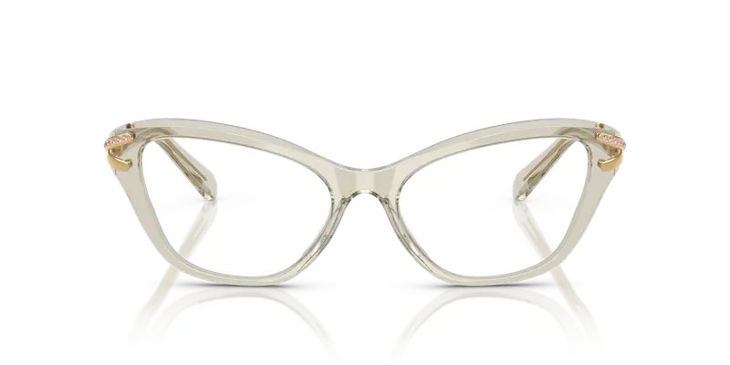 Swarovski Donna SK2031 3003 Montature da vista Acetato Marrone Trasparente Cat Eye Normale miniatura 2