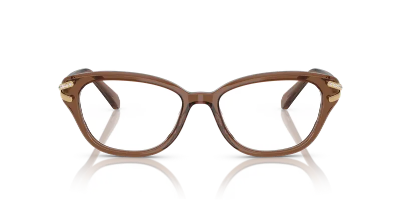 Swarovski Donna SK2032 1067 Montature da vista Acetato Marrone Trasparente Pillow Normale miniatura 2