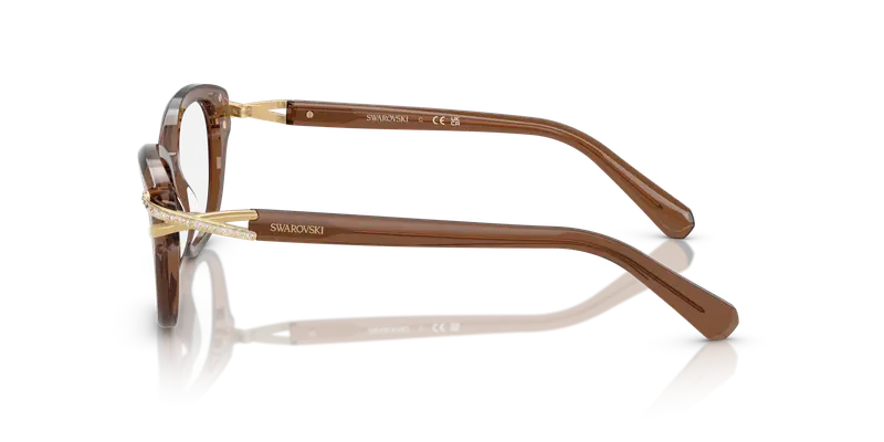 Swarovski Donna SK2032 1067 Montature da vista Acetato Marrone Trasparente Pillow Normale miniatura 3
