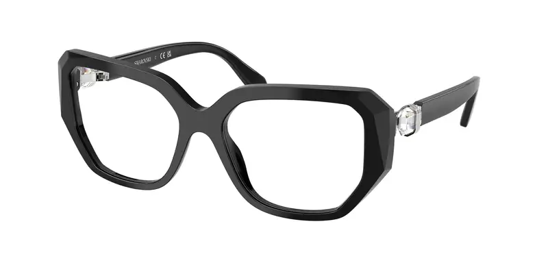 Swarovski Donna SK2035  1001 Montature da vista Acetato Nero Trasparente Geometrica Normale
