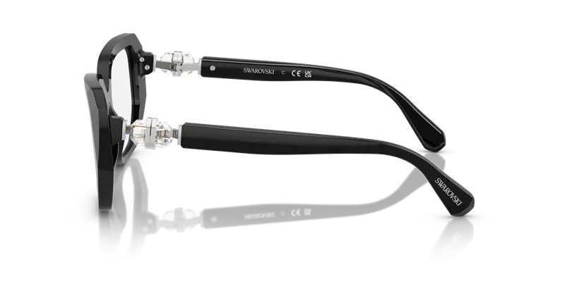 Swarovski Donna SK2035 1001 Montature da vista Acetato Nero Trasparente Geometrica Normale miniatura 3