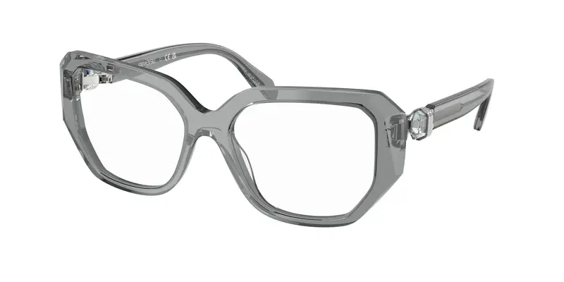 Swarovski Donna SK2035  1062 Montature da vista Acetato Grigio Trasparente Geometrica Normale