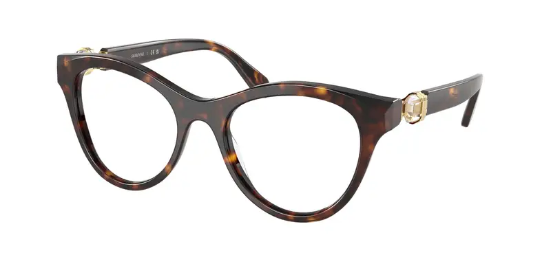 Swarovski Donna SK2036  1002 Montature da vista Acetato Marrone Trasparente Rotonda Normale