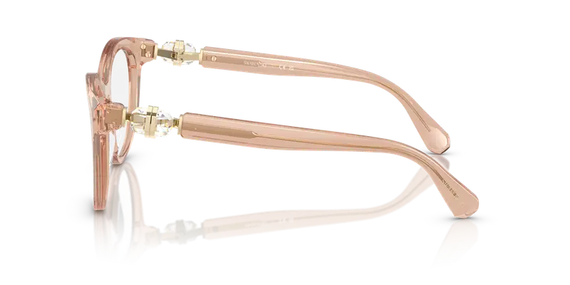 Swarovski Donna SK2036 1063 Montature da vista Acetato Marrone Trasparente Rotonda Normale miniatura 3