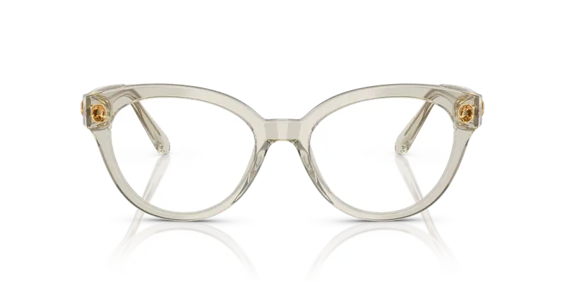 Swarovski Donna SK2037 3003 Montature da vista Acetato Marrone Trasparente Rotonda Normale miniatura 2