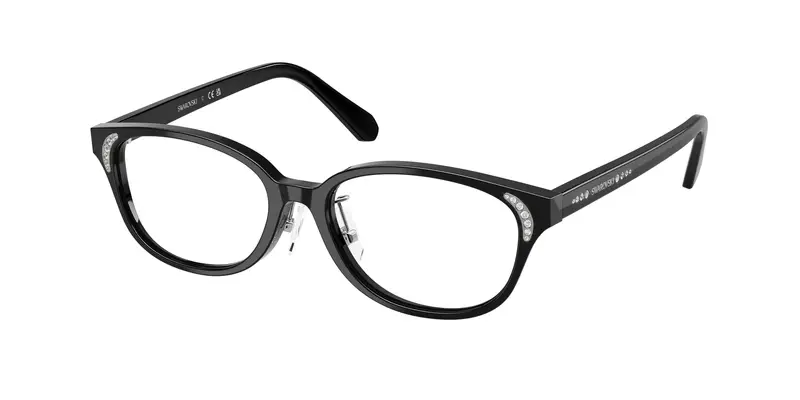 Swarovski Donna SK2040D 1001 Montature da vista Acetato Nero Trasparente Rotonda Normale