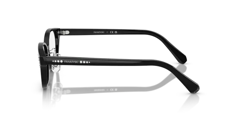 Swarovski Donna SK2040D 1001 Montature da vista Acetato Nero Trasparente Rotonda Normale miniatura 3