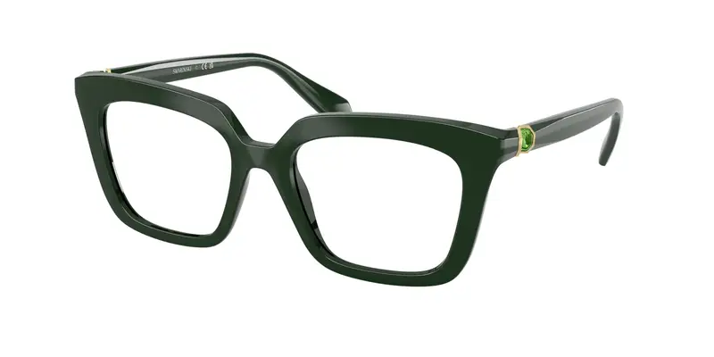 Swarovski Donna SK2043 1026 Montature da vista Acetato Verde Trasparente Squadrata Normale