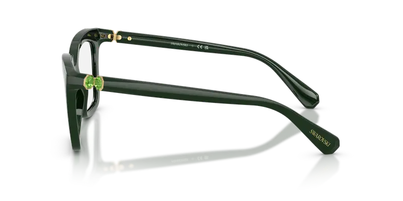 Swarovski Donna SK2043 1026 Montature da vista Acetato Verde Trasparente Squadrata Normale miniatura 3