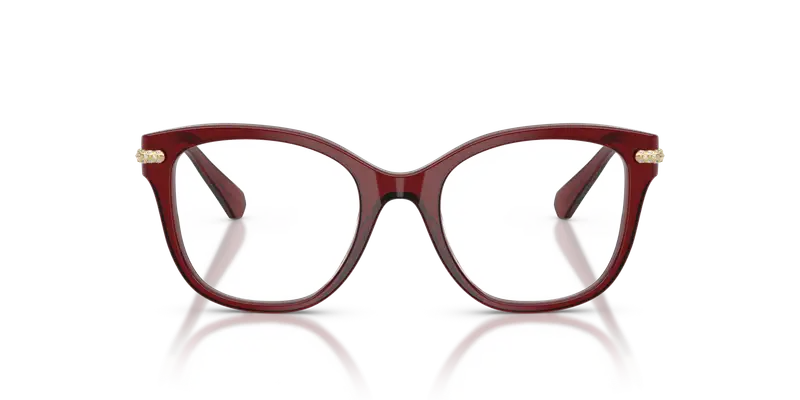 Swarovski Donna SK2044 1073 Montature da vista Acetato Rosso Trasparente Squadrata Normale miniatura 2
