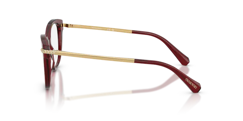 Swarovski Donna SK2044 1073 Montature da vista Acetato Rosso Trasparente Squadrata Normale miniatura 3