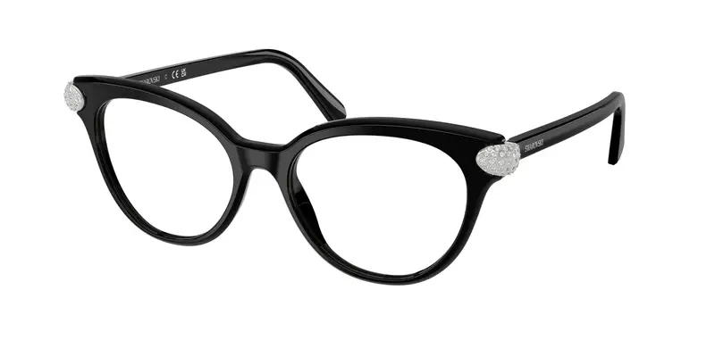 Swarovski Donna SK2046  1001 Montature da vista Acetato Nero Trasparente Pantos Normale