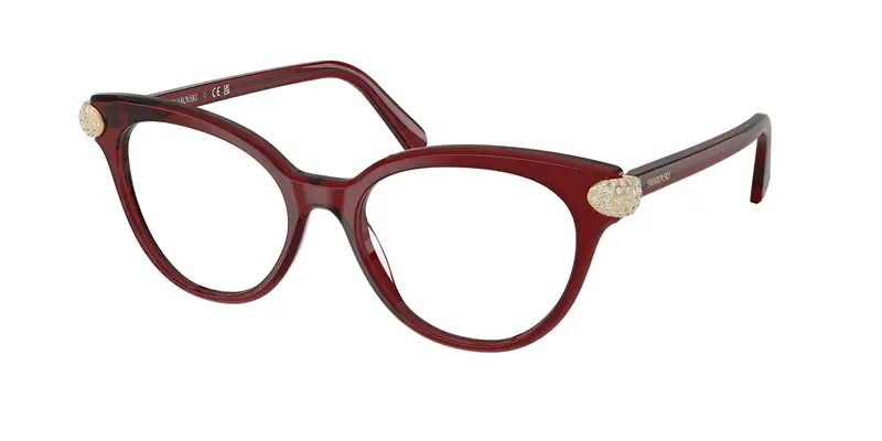 Swarovski Donna SK2046  1073 Montature da vista Acetato Bordeaux Trasparente Pantos Normale