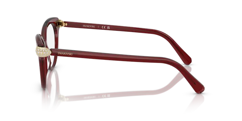 Swarovski Donna SK2046 1073 Montature da vista Acetato Bordeaux Trasparente Pantos Normale miniatura 3