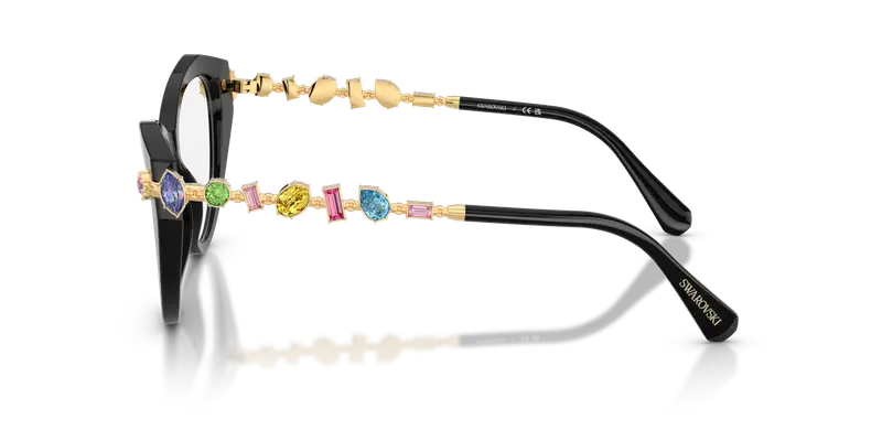 Swarovski Donna SK2047 1001 Montature da vista Acetato Nero Trasparente Cat Eye Normale miniatura 3