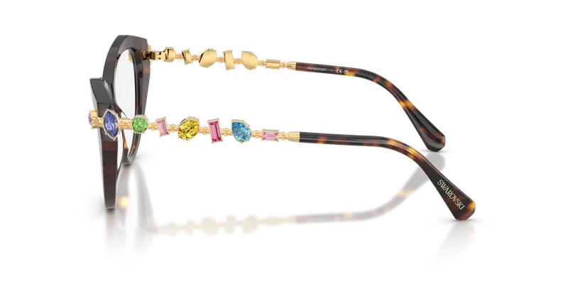 Swarovski Donna SK2047 1002 Montature da vista Acetato Tartaruga Trasparente Cat Eye Normale miniatura 3