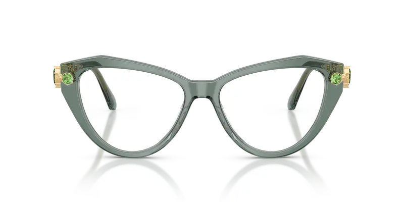 Swarovski Donna SK2047 1043 Montature da vista Acetato Verde Trasparente Cat Eye Normale miniatura 2