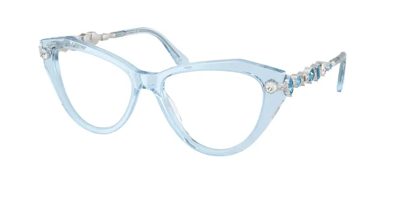Swarovski Donna SK2047 1078 Montature da vista Acetato Blu Trasparente Cat Eye Normale