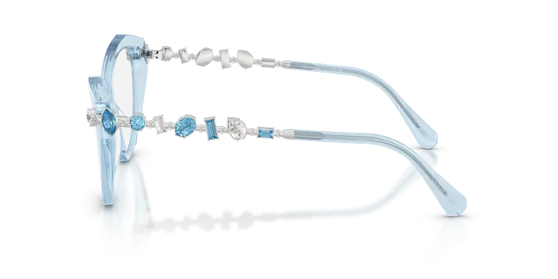 Swarovski Donna SK2047 1078 Montature da vista Acetato Blu Trasparente Cat Eye Normale miniatura 3