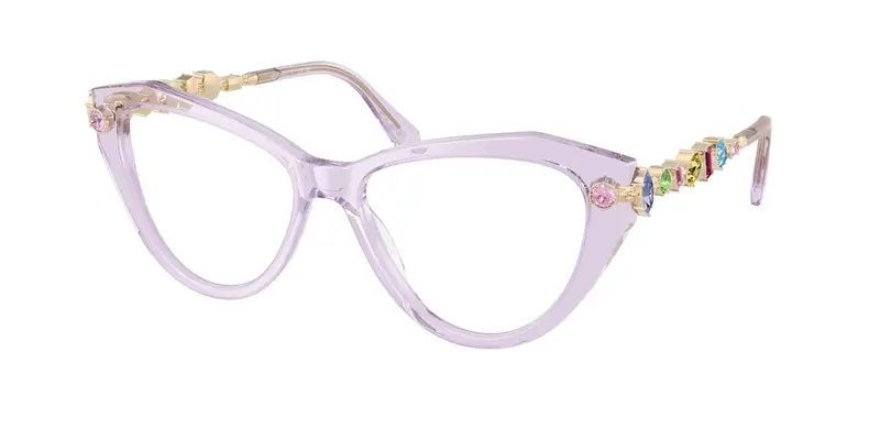 Swarovski Donna SK2047 1079 Montature da vista Acetato Viola Trasparente Cat Eye Normale