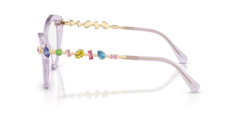 Swarovski Donna SK2047 1079 Montature da vista Acetato Viola Trasparente Cat Eye Normale miniatura 3