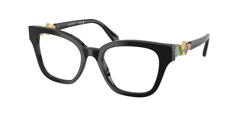 Swarovski Donna SK2048 1001 Montature da vista Acetato Nero Trasparente Squadrata Normale