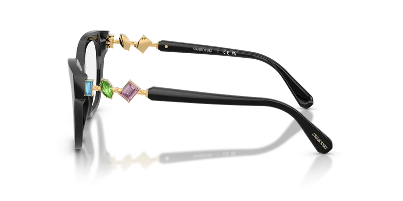 Swarovski Donna SK2048 1001 Montature da vista Acetato Nero Trasparente Squadrata Normale miniatura 3