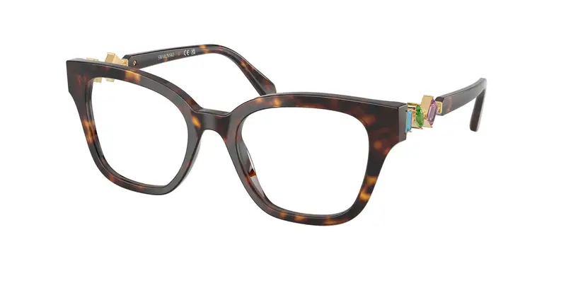 Swarovski Donna SK2048 1002 Montature da vista Acetato Tartaruga Trasparente Squadrata Normale