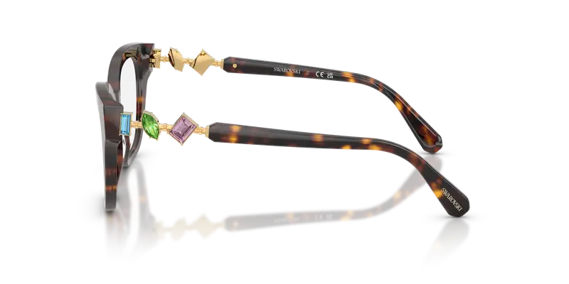 Swarovski Donna SK2048 1002 Montature da vista Acetato Tartaruga Trasparente Squadrata Normale miniatura 3