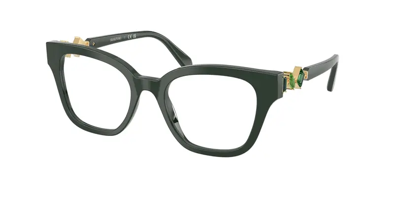 Swarovski Donna SK2048 1026 Montature da vista Acetato Verde Trasparente Squadrata Normale