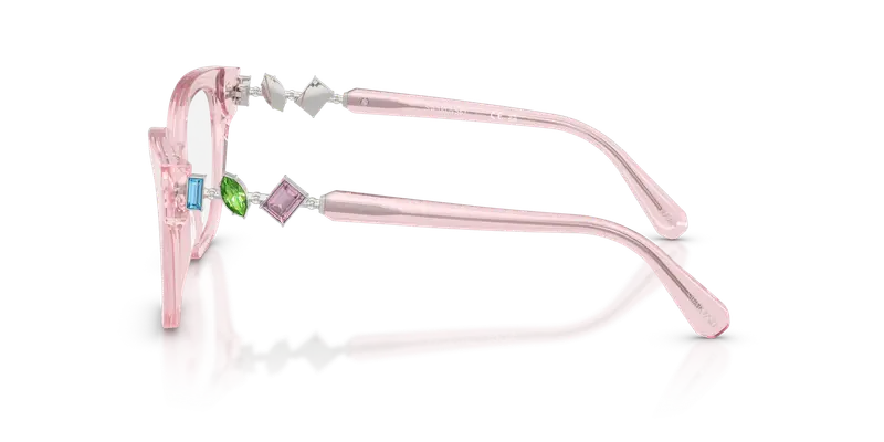 Swarovski Donna SK2048 3001 Montature da vista Acetato Rosa Trasparente Squadrata Normale miniatura 3