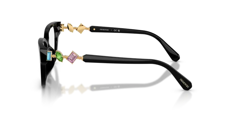 Swarovski Donna SK2049D 1001 Montature da vista Acetato Nero Trasparente Pillow Normale miniatura 3