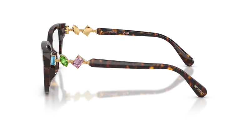 Swarovski Donna SK2049D 1002 Montature da vista Acetato Tartaruga Trasparente Pillow Normale miniatura 3