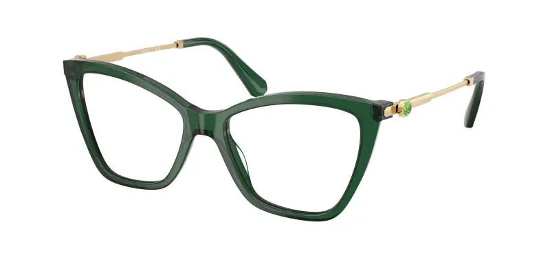 Donna SK2051 1045 Montature da vista Acetato Verde Trasparente Cat Eye Normale