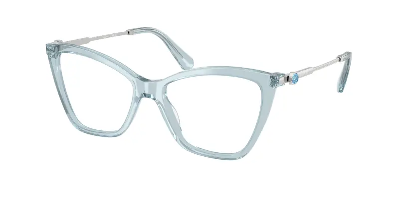 Donna SK2051 1065 Montature da vista Acetato Blu Trasparente Cat Eye Normale
