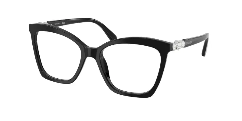 Donna SK2053 1038 Montature da vista Acetato Nero Trasparente Cat Eye Normale