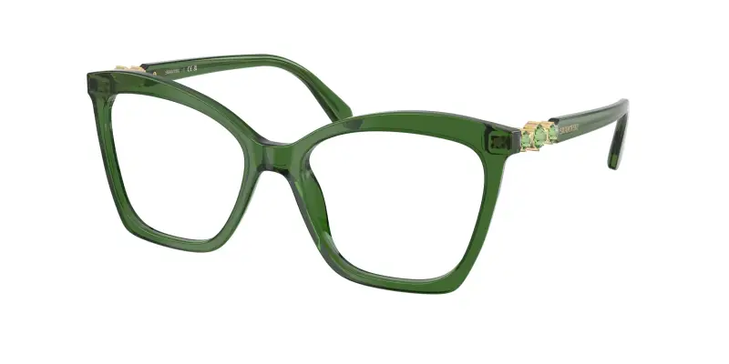 Donna SK2053 1081 Montature da vista Acetato Verde Trasparente Cat Eye Normale