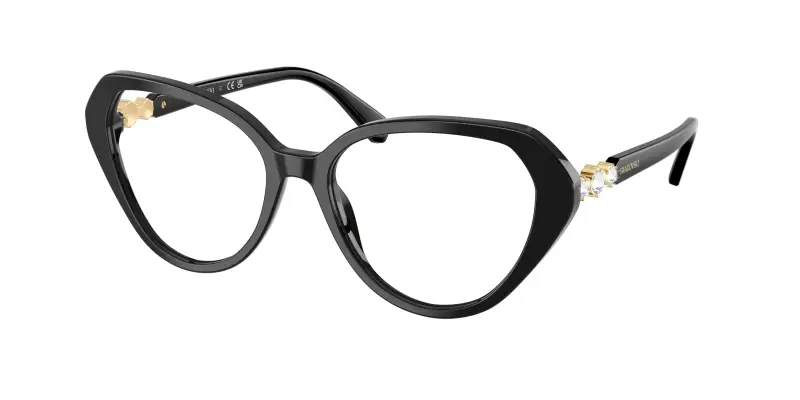 Donna SK2054 1001 Montature da vista Acetato Nero Trasparente Cat Eye Normale