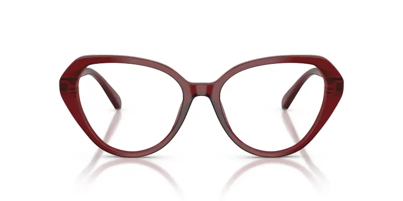 Donna SK2054 1073 Montature da vista Acetato Rosso Trasparente Cat Eye Normale miniatura 3