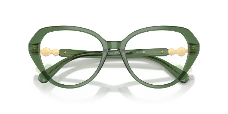 Donna SK2054 1085 Montature da vista Acetato Verde Trasparente Cat Eye Normale miniatura 2