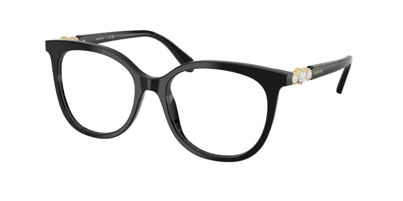 Donna SK2055 1001 Montature da vista Acetato Nero Trasparente Pantos Normale